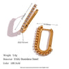 Wholesale Women's Retro Elegant Highend Geometric Ushaped Stainless Steel 18K Gold Plated Earrings Jewelry Combination