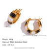 Wholesale Women's Retro Elegant Highend Geometric Ushaped Stainless Steel 18K Gold Plated Earrings Jewelry Combination