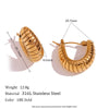 Wholesale Women's Retro Elegant Highend Geometric Ushaped Stainless Steel 18K Gold Plated Earrings Jewelry Combination
