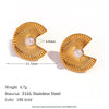 Wholesale Women's Retro Elegant Highend Geometric Ushaped Stainless Steel 18K Gold Plated Earrings Jewelry Combination