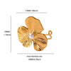 Wholesale Women's Retro Elegant Light Luxury Gold Plated Stainless Steel And Imitation Pearl Flower Ring