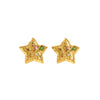 Wholesale Women's Retro Elegant Stainless Steel 18K Goldplated Fivepointed Star Geometric Earrings
