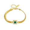 Wholesale Women's Retro Emerald Titanium Steel Nonfading Electroplated Bracelet