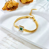 Wholesale Women's Retro Emerald Titanium Steel Nonfading Electroplated Bracelet