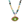 Wholesale Women's Retro Ethnic Style Natural Stone And Stainless Steel Beaded Necklace With Geometric Design And Electroplating Treatment