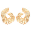 Wholesale Women's Retro Exaggerated Alloy Fan Shaped Irregular Earrings With Geometric Design And Electroplating