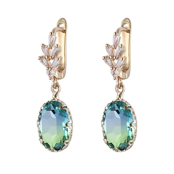 Wholesale Women's Retro Exaggerated Copper Gold Plated Geometric Earrings Electroplated