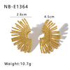 Wholesale Women's Retro Exaggerated Fan Earrings 18K Gold Plated Stainless Steel With Geometric Pattern And Furnace Vacuum Plating