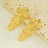 Wholesale Women's Retro Exaggerated Flower 316L Stainless Steel 18K Goldplated Earrings