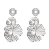 Wholesale Women's Retro Exaggerated Geometric Alloy Earrings With Plant Flowers And Leaves Pattern And Electroplating Treatment