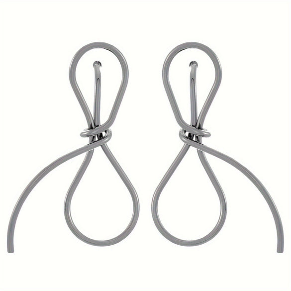Wholesale Women's Retro Exaggerated Metal Hollow Flower Geometric Woven Earrings With Electroplating