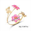 Wholesale Women's Retro Exaggerated Oildrip Flower Butterfly Alloy Bracelet Open Arm Ring Accessories