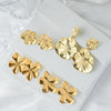 Wholesale Women's Retro Fashion Flower Stainless Steel Earrings With Electroplating