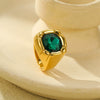 Wholesale Women's Retro Fashion Geometric Stainless Steel Ring With Electroplating Treatment