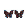 Wholesale Women's Retro Fashion Light Luxury Copper Earrings With Colorful Butterfly And Geometric Pattern And Electroplating Treatment