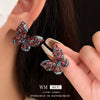 Wholesale Women's Retro Fashion Light Luxury Copper Earrings With Colorful Butterfly And Geometric Pattern And Electroplating Treatment
