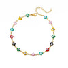 Wholesale Women's Retro Fashion Natural Stone Pearl Geometric Stainless Steel Anklet With Gold Plated Artificial And Semiprecious Stones