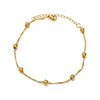 Wholesale Women's Retro Fashion Natural Stone Pearl Geometric Stainless Steel Anklet With Gold Plated Artificial And Semiprecious Stones