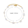 Wholesale Women's Retro Fashion Natural Stone Pearl Geometric Stainless Steel Anklet With Gold Plated Artificial And Semiprecious Stones