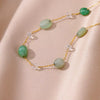 Wholesale Women's Retro Fashion Natural Stone Pearl Geometric Stainless Steel Anklet With Gold Plated Artificial And Semiprecious Stones