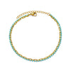 Wholesale Women's Retro Fashion Natural Stone Pearl Geometric Stainless Steel Anklet With Gold Plated Artificial And Semiprecious Stones
