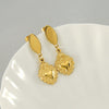 Wholesale Women's Retro Fashion Ol Heartshaped Stainless Steel Electroplated Earrings
