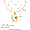 Wholesale Women's Retro Fashion Pendant Necklace Stainless Steel Plated With Star Pattern And 18K Gold Electroplating
