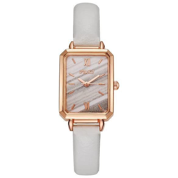Wholesale Women's Retro Fashion Small Square Quartz Watch With Alloy Case Pu Strap Mineral Strengthened Glass Mirror And Stainless Steel Clasp