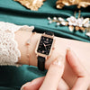Wholesale Women's Retro Fashion Small Square Quartz Watch With Alloy Case Pu Strap Mineral Strengthened Glass Mirror And Stainless Steel Clasp