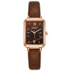 Wholesale Women's Retro Fashion Small Square Quartz Watch With Alloy Case Pu Strap Mineral Strengthened Glass Mirror And Stainless Steel Clasp