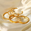 Wholesale Women's Retro Fashion Zircon Open Bracelet In Geometric Pattern 18K Gold Electroplated Titanium Steel