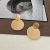 Wholesale Women's Retro Fashionable Exaggerated Round Metal Earrings With Geometric Design And Electroplating Treatment