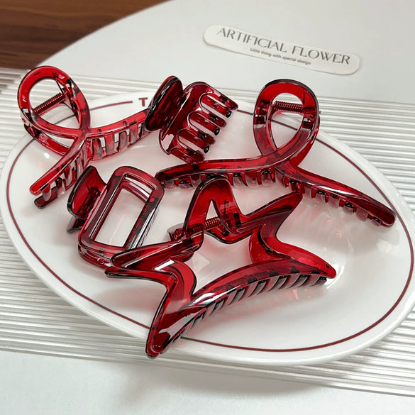 Wholesale Women's Retro French Handmade Handpainted Red Shark Clip Hair Accessories