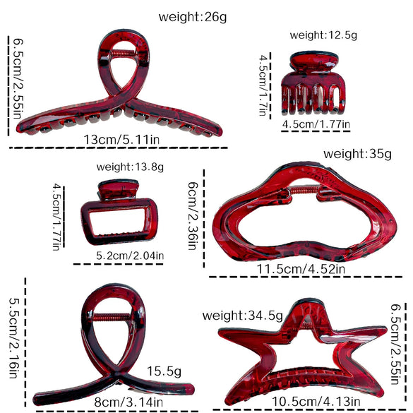 Wholesale Women's Retro French Handmade Handpainted Red Shark Clip Hair Accessories