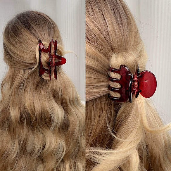 Wholesale Women's Retro French Handmade Handpainted Red Shark Clip Hair Accessories