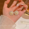 Wholesale Women's Retro French Round Alloy Geometric Earrings With Electroplating