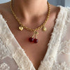 Wholesale Women's Retro Fruit Shape Titanium Steel Pendant Necklace With Furnace Vacuum Electroplated Color Preservation