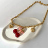 Wholesale Women's Retro Fruit Shape Titanium Steel Pendant Necklace With Furnace Vacuum Electroplated Color Preservation