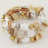 Wholesale Women's Retro Geometric Alloy Beaded Multilayer Winding Bracelet With Electroplating