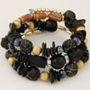 Wholesale Women's Retro Geometric Alloy Beaded Multilayer Winding Bracelet With Electroplating