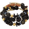 Wholesale Women's Retro Geometric Alloy Beaded Multilayer Winding Bracelet With Electroplating