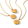 Wholesale Women's Retro Geometric Embossed Electroplated Stainless Steel Fliptop Pendant Twist Chain Necklace Luxury Niche Jewelry