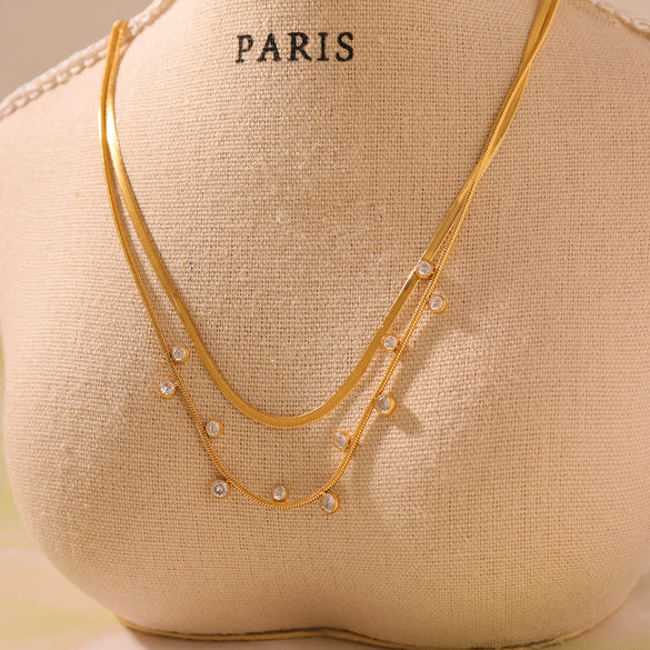 Wholesale Women's Retro Geometric Ferris Wheel Stainless Steel And Titanium Steel 18K Gold Plated Necklace
