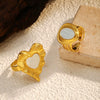 Wholesale Women's Retro Geometric Heart Shape Stainless Steel Electroplated Ring