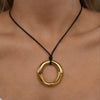Wholesale Women's Retro Geometric Heartshaped Stainless Steel Wax Rope Chain Pvd Furnace Vacuum Real Gold Plated Pendant Necklace
