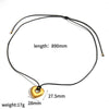 Wholesale Women's Retro Geometric Heartshaped Stainless Steel Wax Rope Chain Pvd Furnace Vacuum Real Gold Plated Pendant Necklace