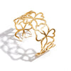Wholesale Women's Retro Geometric Hollow Flower Open Stainless Steel Electroplated Bracelet Jewelry