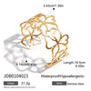 Wholesale Women's Retro Geometric Hollow Flower Open Stainless Steel Electroplated Bracelet Jewelry