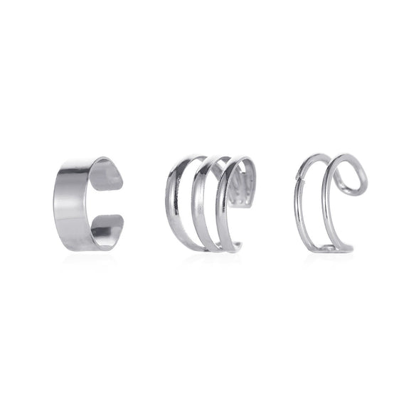 Wholesale Women's Retro Geometric Hoop Ear Clip Earrings In Alloy With Electroplating