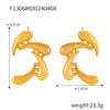 Wholesale Women's Retro Geometric Imitation Pearl Inlaid 316L Stainless Steel Goldplated Earrings